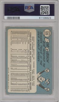 Bob Gibson from the 1965 Topps set graded by PSA and given an overall grade of 4.