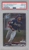 Ronald Acuna from the 2017 Bowman Draft set graded by PSA and given an overall grade of 10.