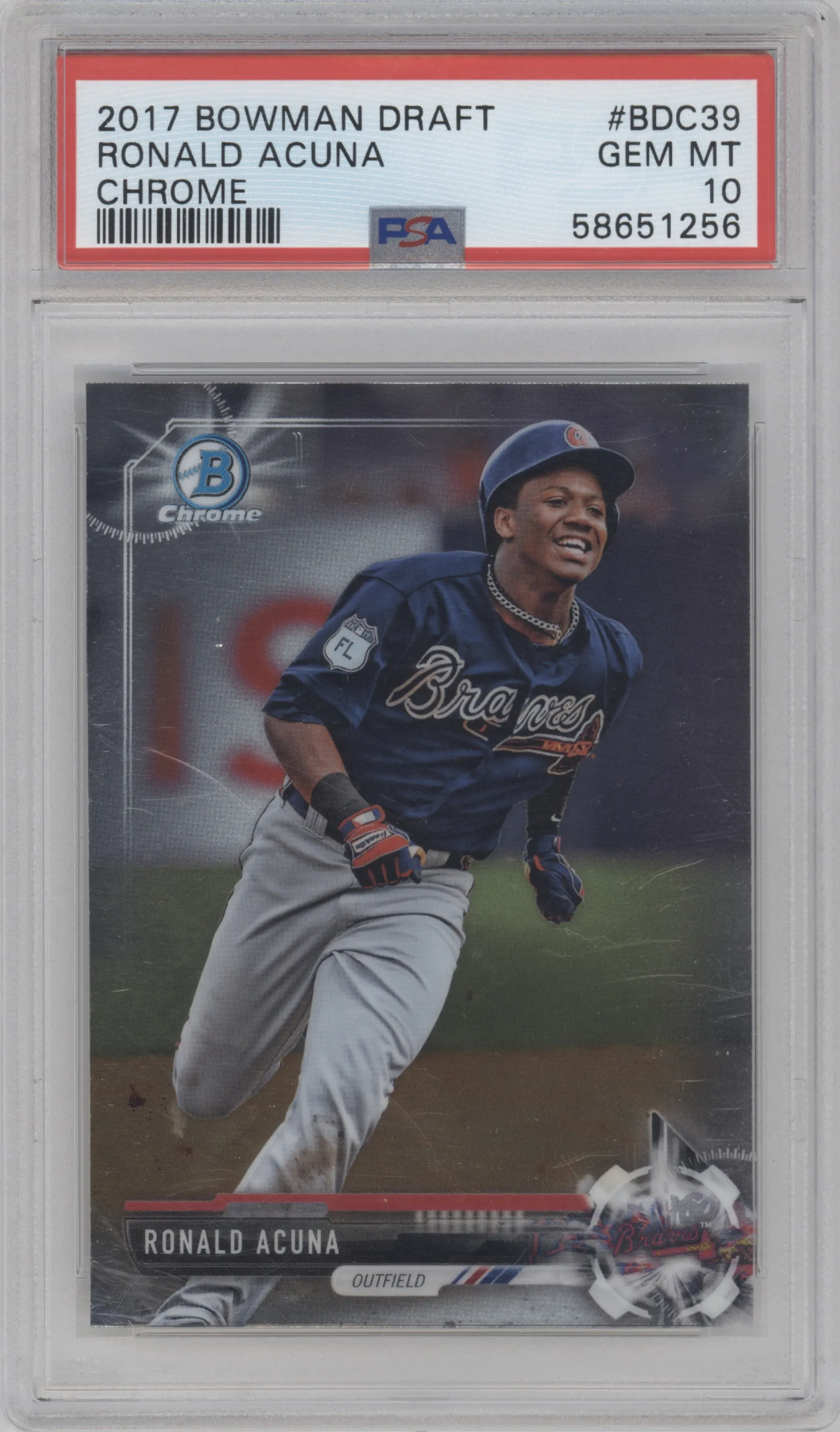 2017 Bowman Draft Chrome Ronald Acuna PSA 10