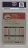Mookie Betts from the 2022 Topps Chrome Platinum Anniversary set featuring a Platinum Toile Cream/Fuchsia Atomic parallel graded by PSA and given an overall grade of 10.