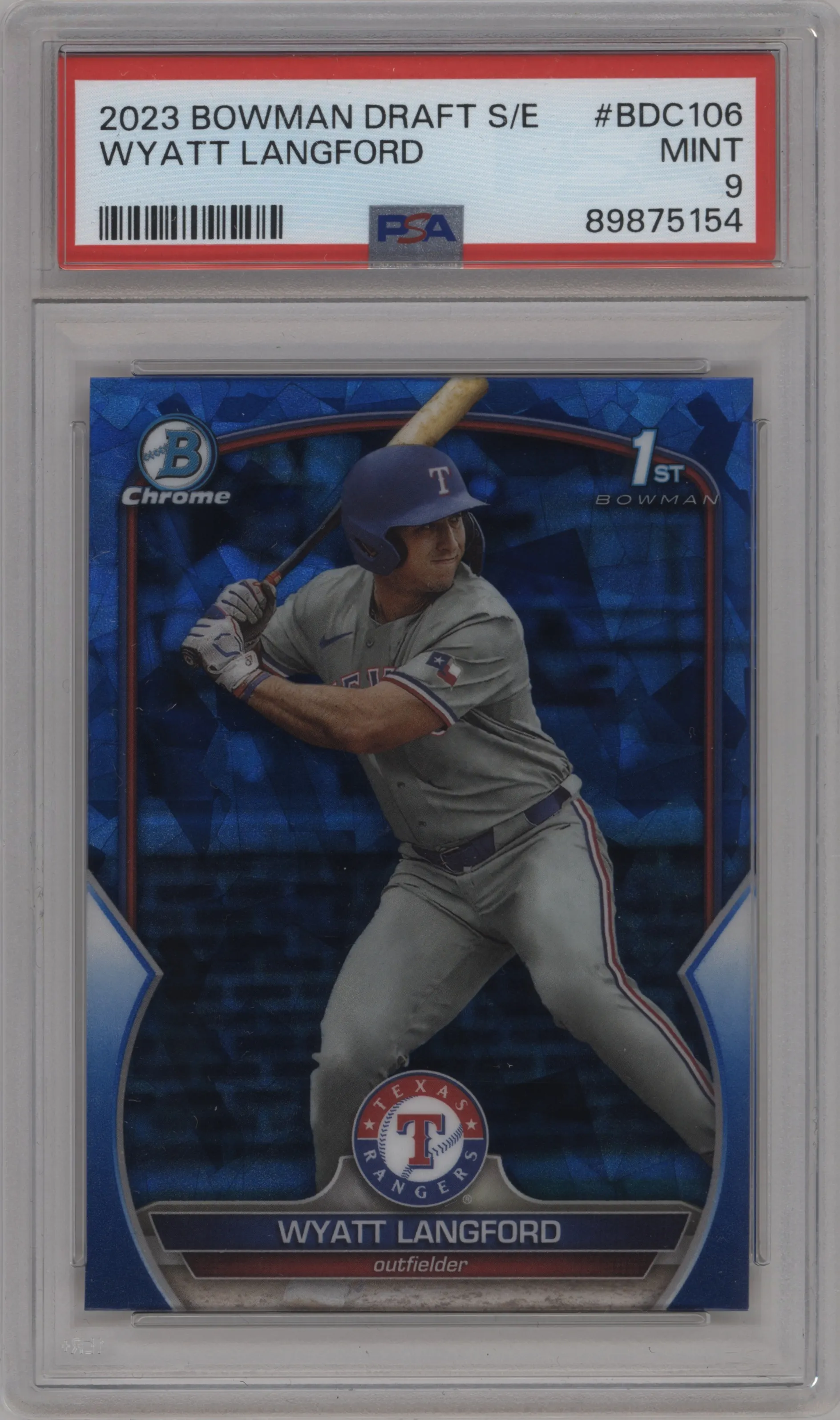 2023 Bowman Draft Sapphire Wyatt Langford PSA 9