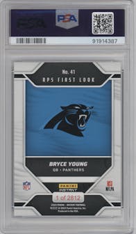 Bryce Young from the 2023 Panini NFL Instant RPS First Look set graded by PSA and given an overall grade of 10.