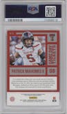 Patrick Mahomes II from the 2017 Panini Contenders Draft Picks set graded by PSA and given an overall grade of 9.