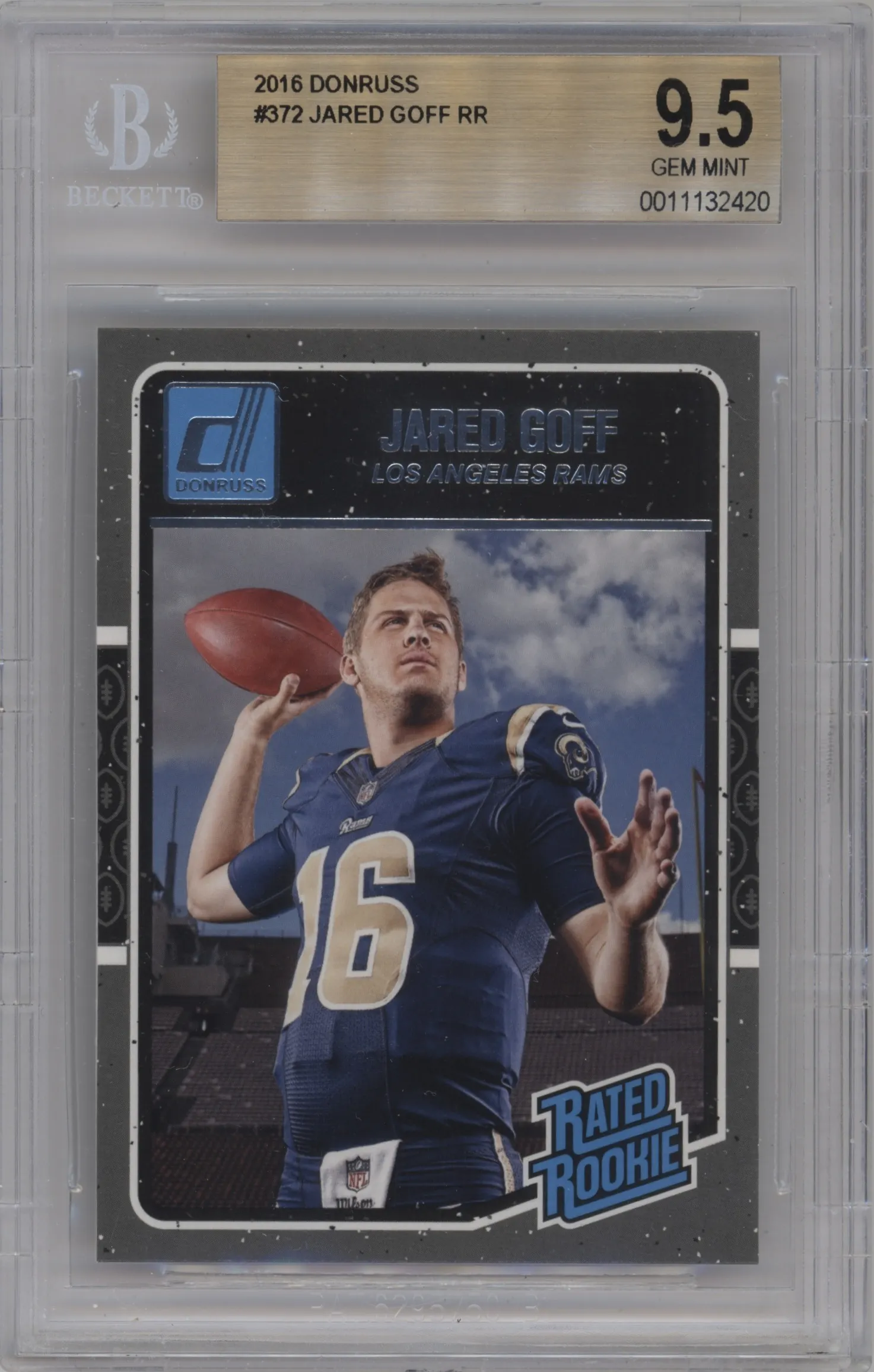 2016 Panini Donruss Rated Rookie Jared Goff #372 BGS 9.5