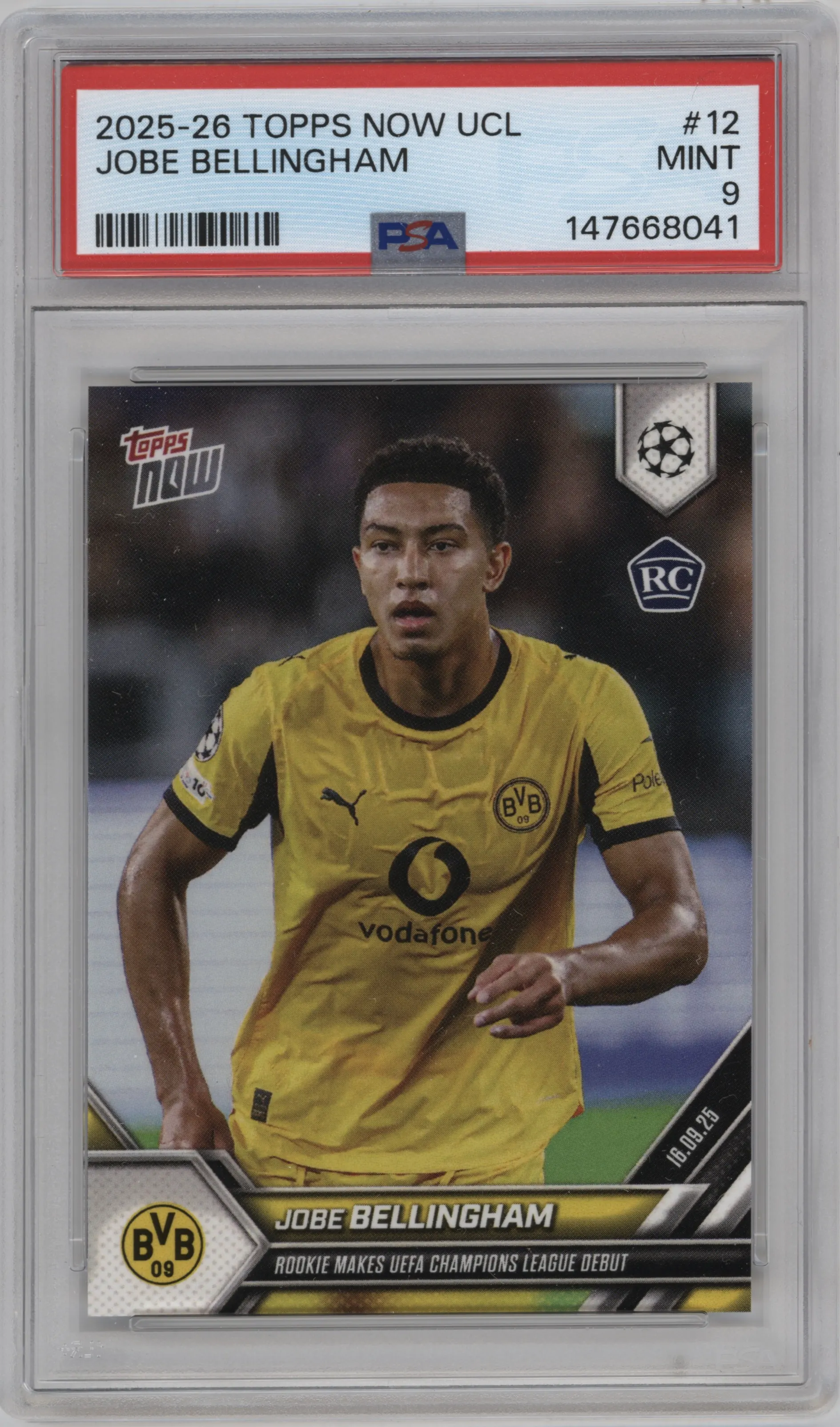 2025 Topps Now UEFA Champions League Jobe Bellingham PSA 9