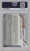 Yordan Alvarez from the 2020 Topps Chrome set featuring a Refractor  parallel graded by PSA and given an overall grade of 10.