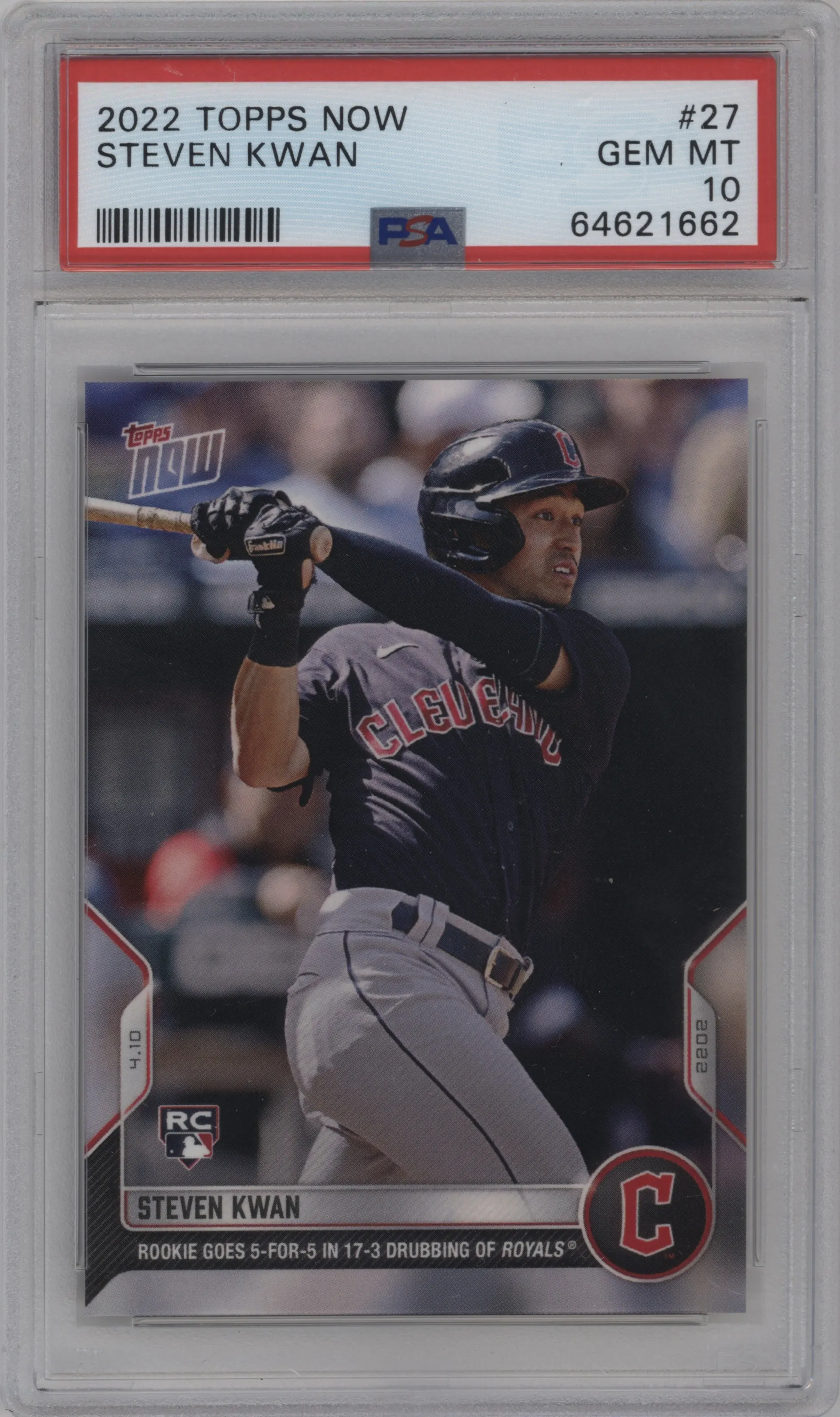 2022 Topps Now Steven Kwan #27 PSA 10