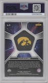Caitlin Clark from the 2024 Panini Prizm Draft Picks set featuring a Silver Prizm parallel graded by PSA and given an overall grade of 9.