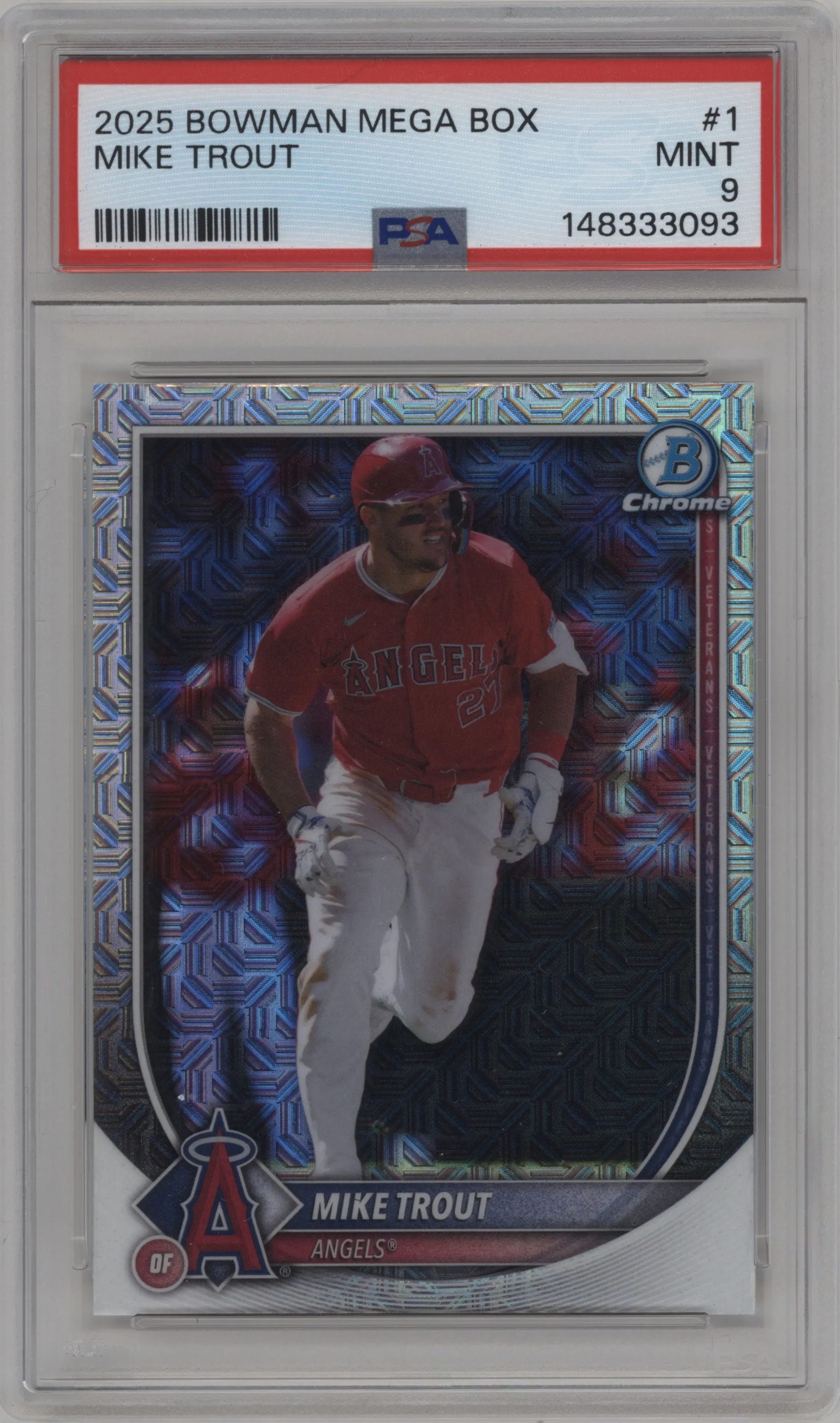 2025 Bowman Mega Box Chrome Mike Trout #1 PSA 9