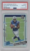 Anthony Richardson from the 2023 Donruss Optic set featuring a Holo parallel graded by PSA and given an overall grade of 10.