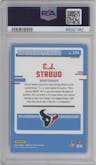 C.J. Stroud from the 2023 Donruss Optic set featuring a  Purple Shock parallel graded by PSA and given an overall grade of 10.
