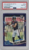 C.J. Stroud from the 2023 Donruss Optic set featuring a  Purple Shock parallel graded by PSA and given an overall grade of 10.