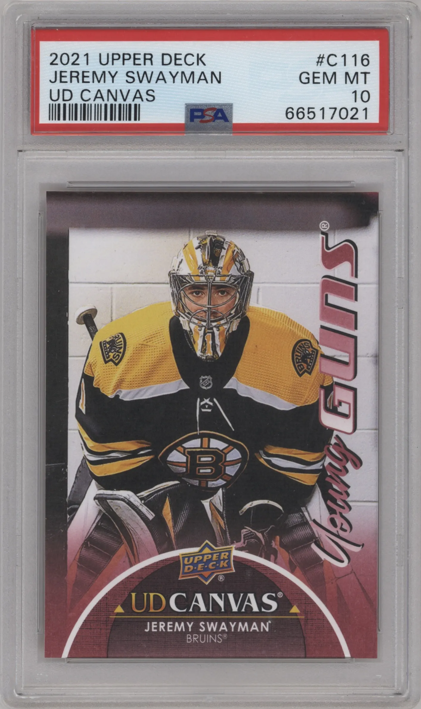 2021 Upper Deck Series 1 UD Canvas Young Guns Jeremy Swayman #C116 PSA 10