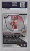 Jayden Daniels from the 2024 Panini Prizm set graded by PSA and given an overall grade of 10.