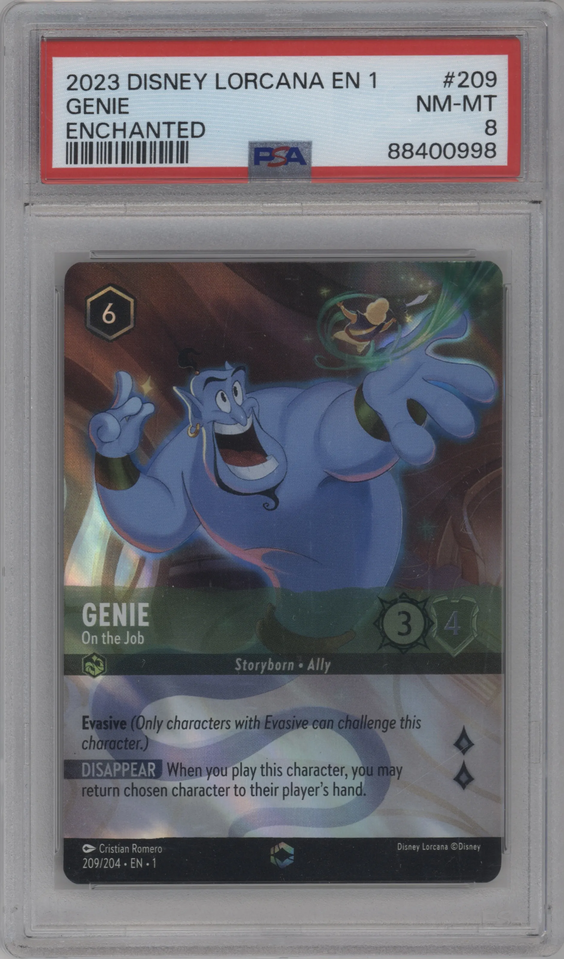 2023 Disney Lorcana The First Chapter Genie Enchanted PSA 8