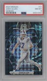 Josh Allen from the 2023 Panini Mosaic set featuring a  Genesis parallel graded by PSA and given an overall grade of 8.
