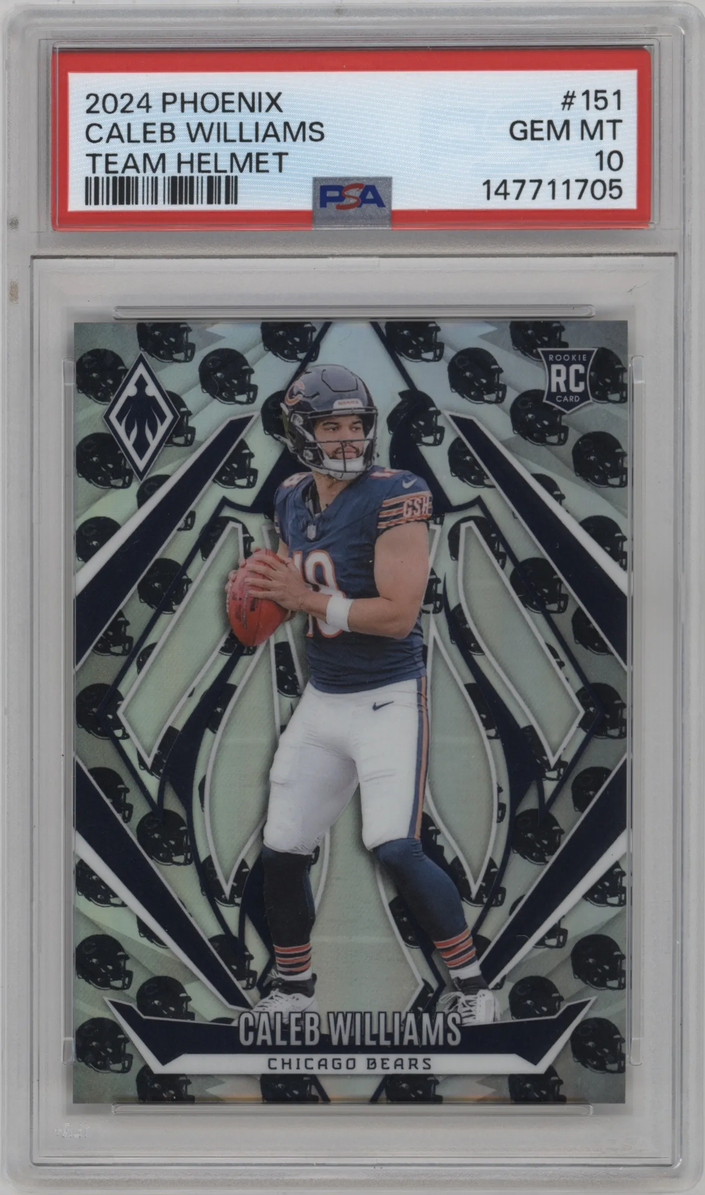 2024 Panini Phoenix Caleb Williams Team Helmet #151 PSA 10