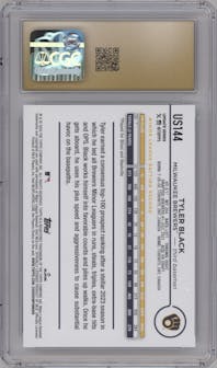 Tyler Black from the 2024 Topps Update set featuring a Aqua parallel graded by CSG and given an overall grade of 10.