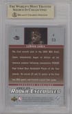 LeBron James from the 2003-04 Upper Deck Rookie Exclusives set graded by Beckett and given an overall grade of 9.5.
