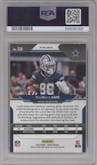 CeeDee Lamb from the 2020 Panini Prizm set featuring a Camo parallel graded by PSA and given an overall grade of 10.
