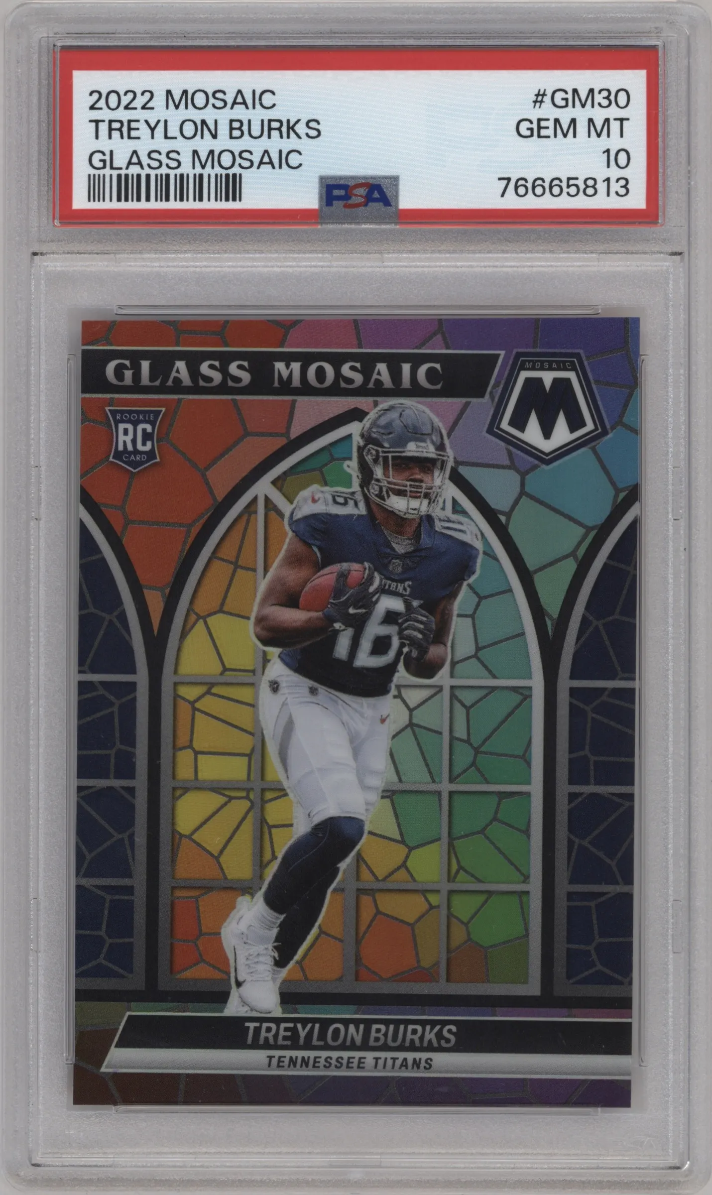 2022 Panini Mosaic Glass Mosaic Treylon Burks PSA 10