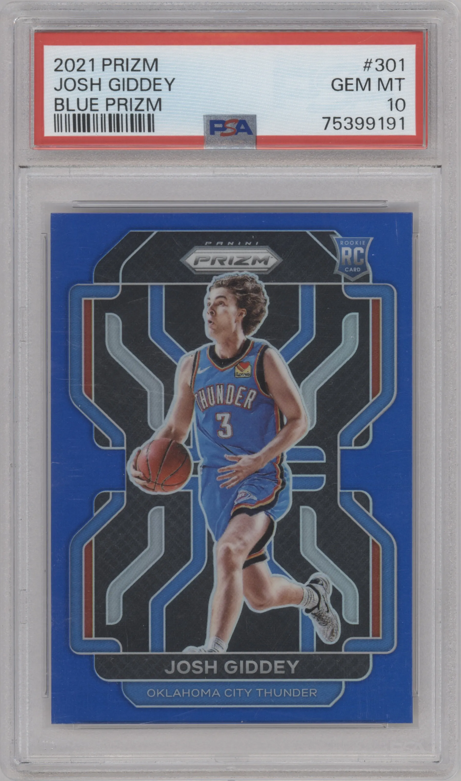 2021 Panini Prizm Josh Giddey Blue Prizm PSA 10