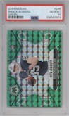Brock Bowers from the 2024 Panini Mosaic set featuring a Green Mosaic parallel graded by PSA and given an overall grade of 10.