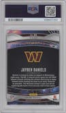 Jayden Daniels from the 2024 Panini Prizm set featuring a Green Ice parallel graded by PSA and given an overall grade of 10.