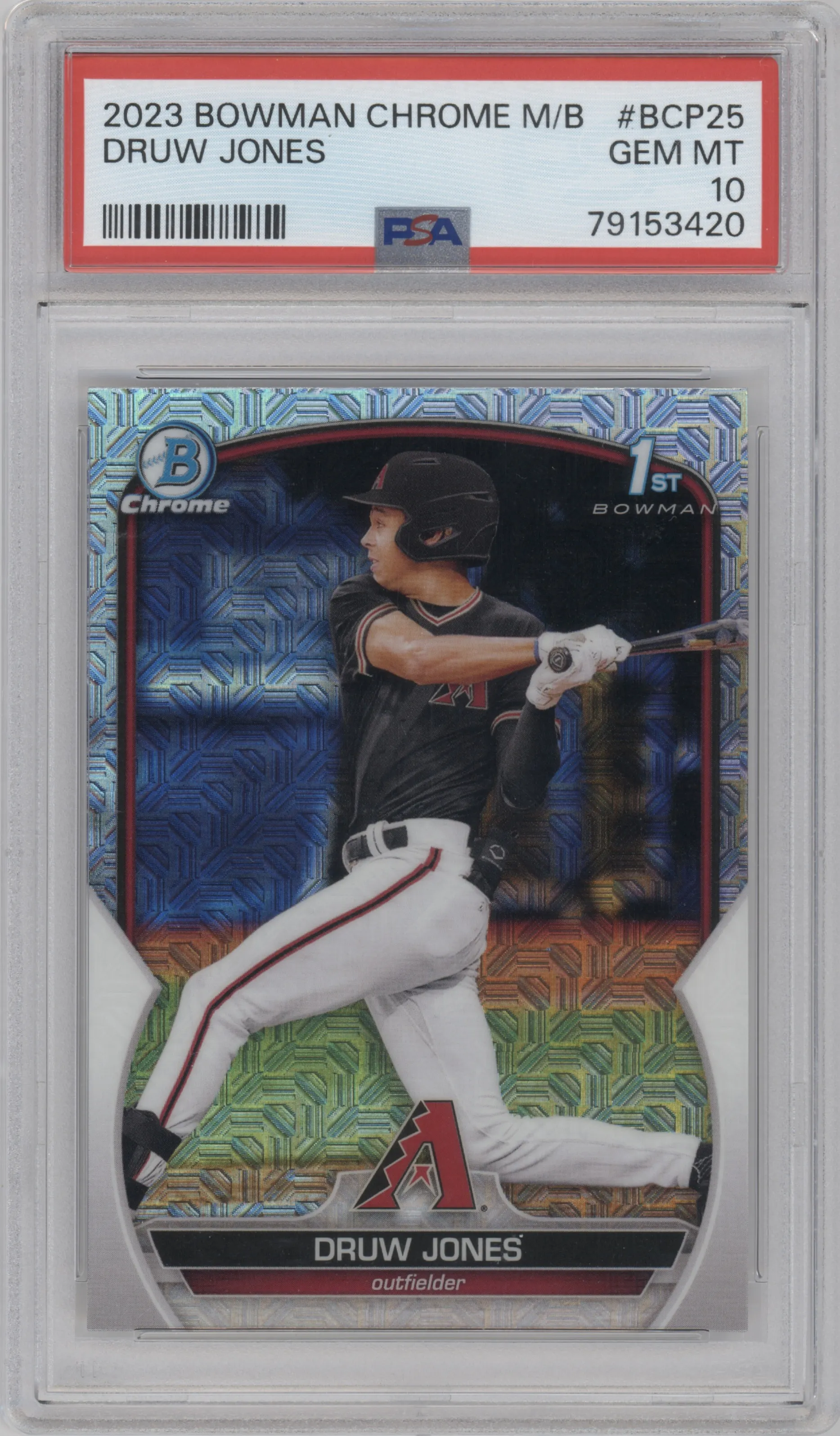 2023 Bowman Mega Box Chr.Pros. Druw Jones PSA 10