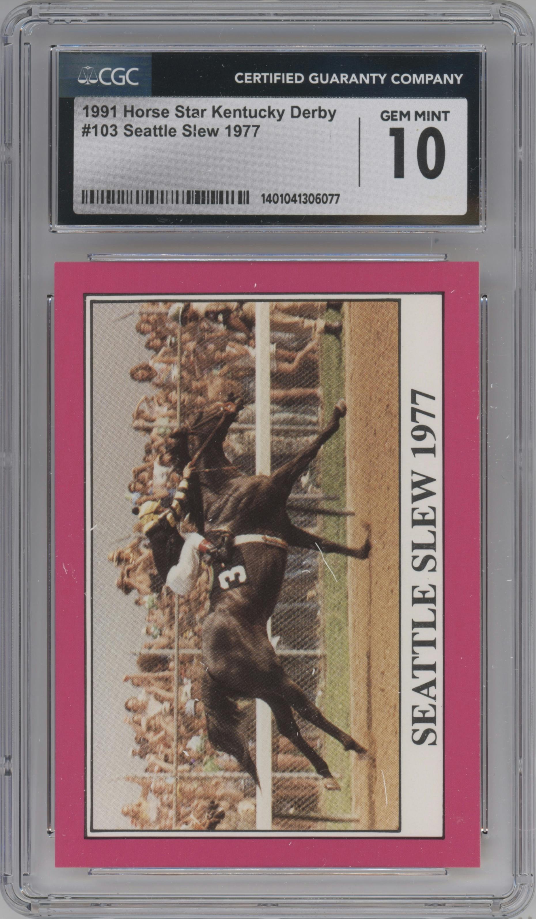 Seattle Slew 1977 from the 1991 Horse Star Kentucky Derby set graded by CSG and given an overall grade of 10.