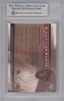 LeBron James  from the 2003-04 Upper Deck Sweet Shot set graded by Beckett and given an overall grade of 8.5.