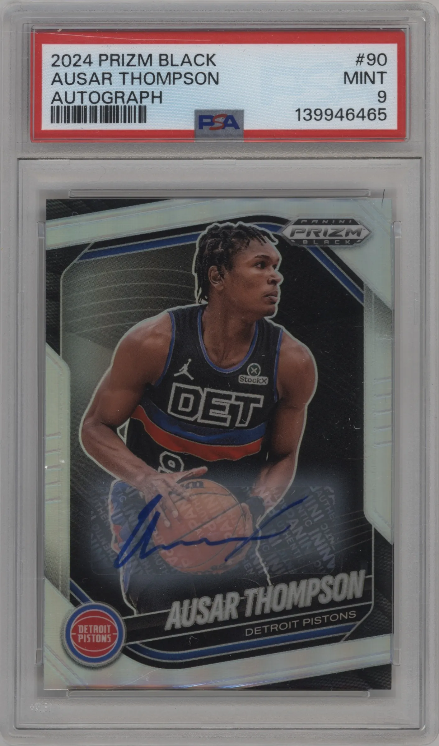 2024 Panini Prizm Black Auto Ausar Thompson #90 PSA 9