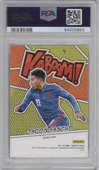 Jadon Sancho from the 2021-22 Panini Donruss Road to Qatar set graded by PSA and given an overall grade of 10.
