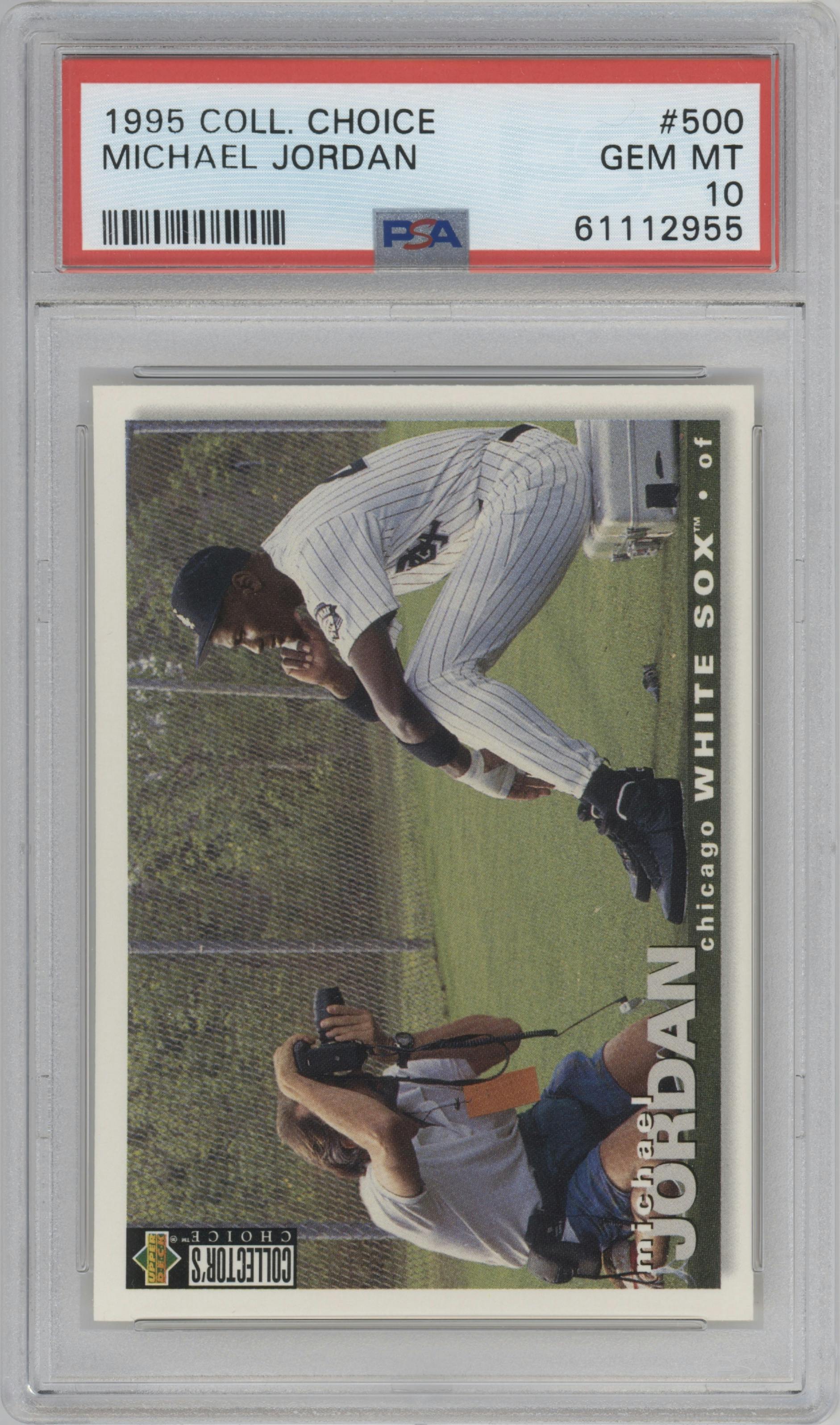Michael Jordan  from the 1995 Upper Deck Collector's Choice set graded by PSA and given an overall grade of 10.