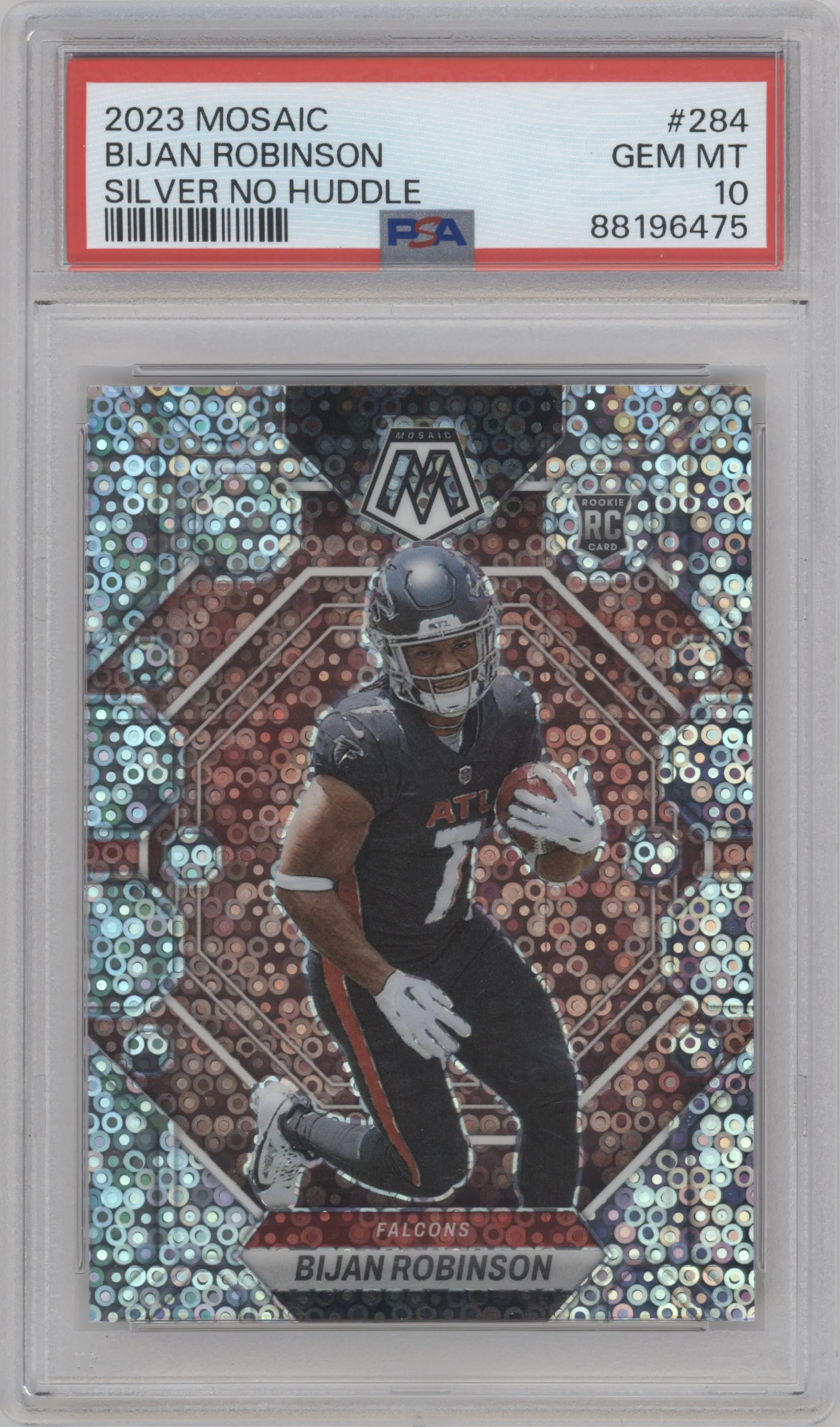 2023 Panini Mosaic Bijan Robinson No Huddle Silver #284 PSA 10