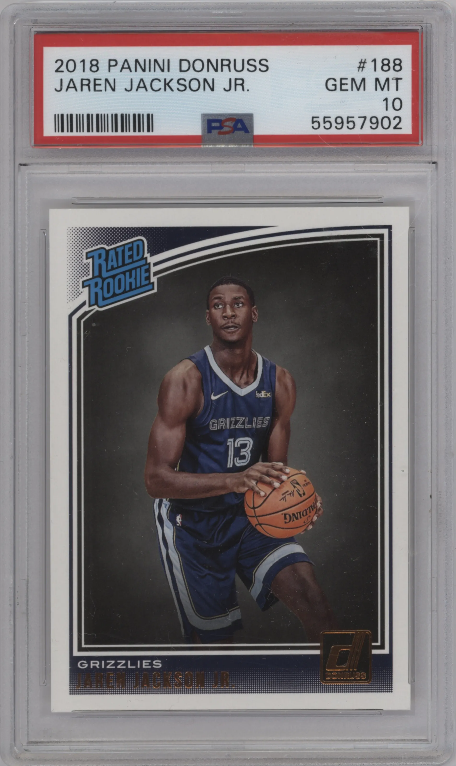 2018 Panini Donruss Rated Rookie Jaren Jackson Jr. PSA 10