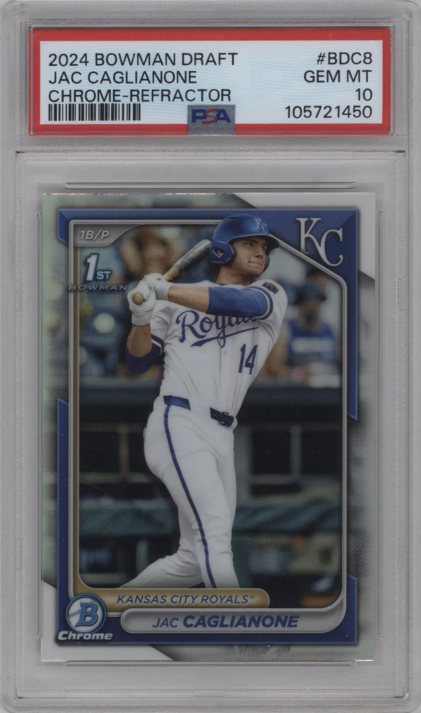 2024 Bowman Draft Chrome Jac Caglianone Refractor PSA 10