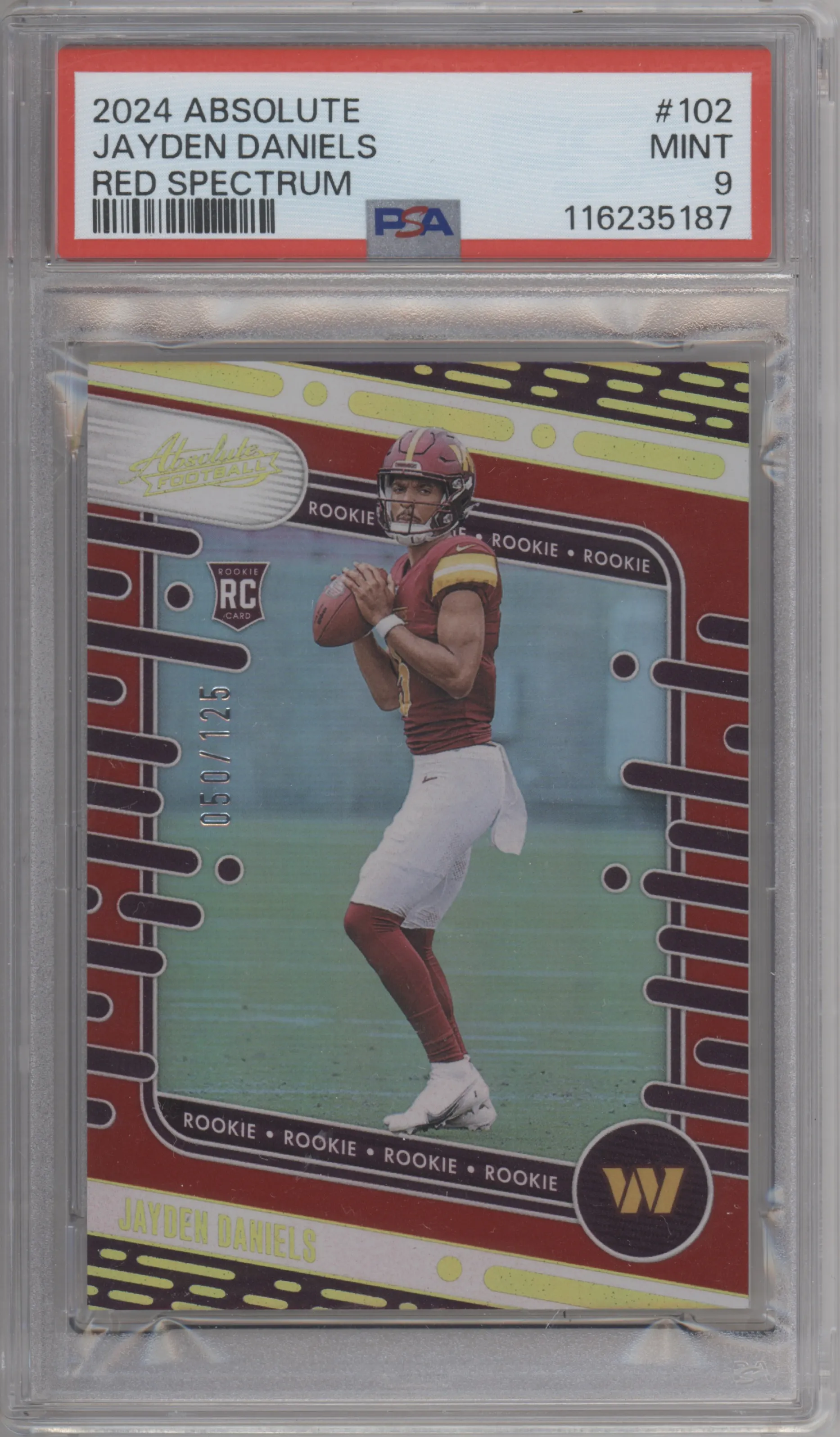 2024 Panini Absolute Jayden Daniels Red Spectrum #102 PSA 9
