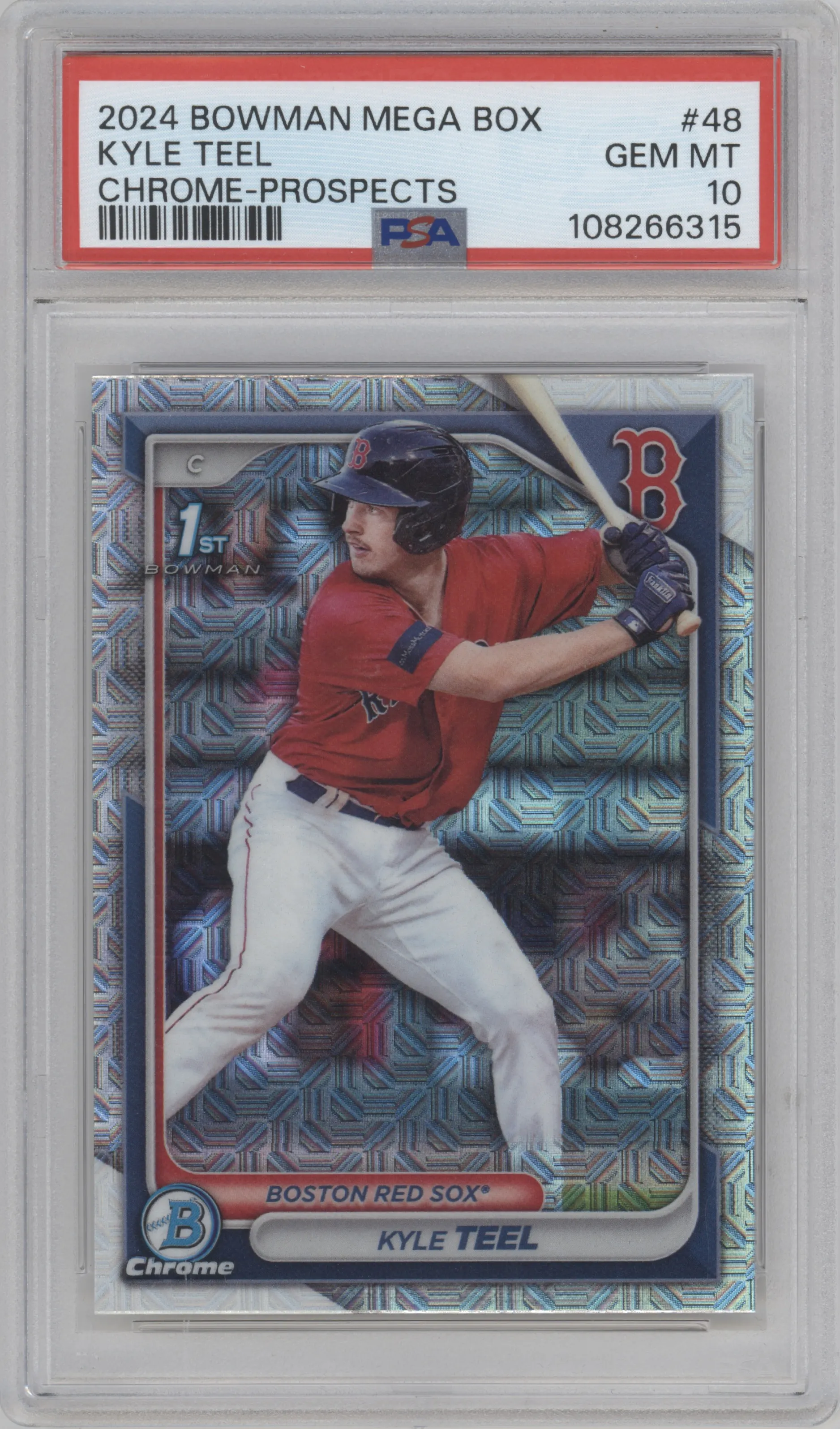 2024 Bowman Mega Box Chrome Pros. Kyle Teel PSA 10