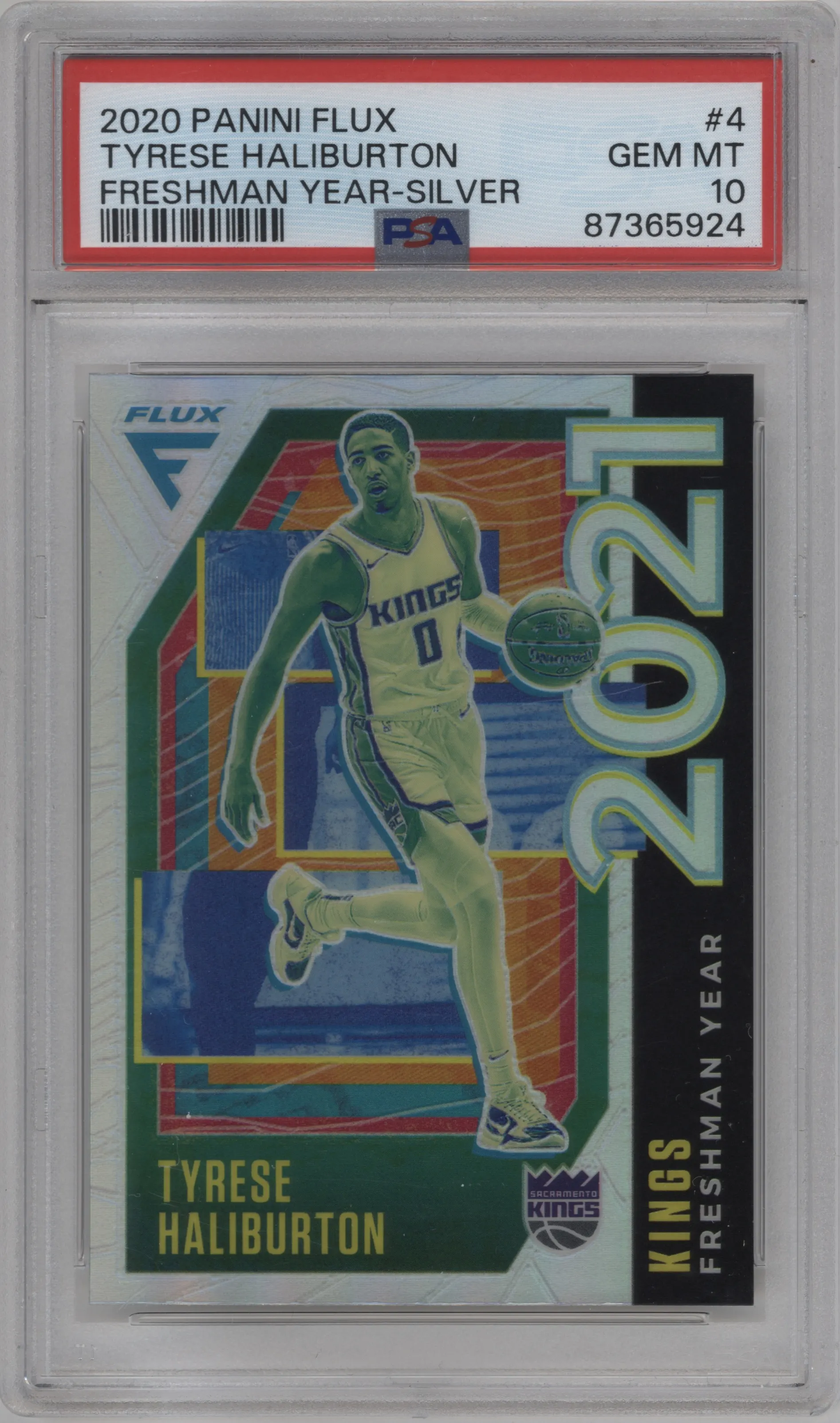 2020 Panini Flux Freshman Year Tyrese Haliburton Silver #4 PSA 10