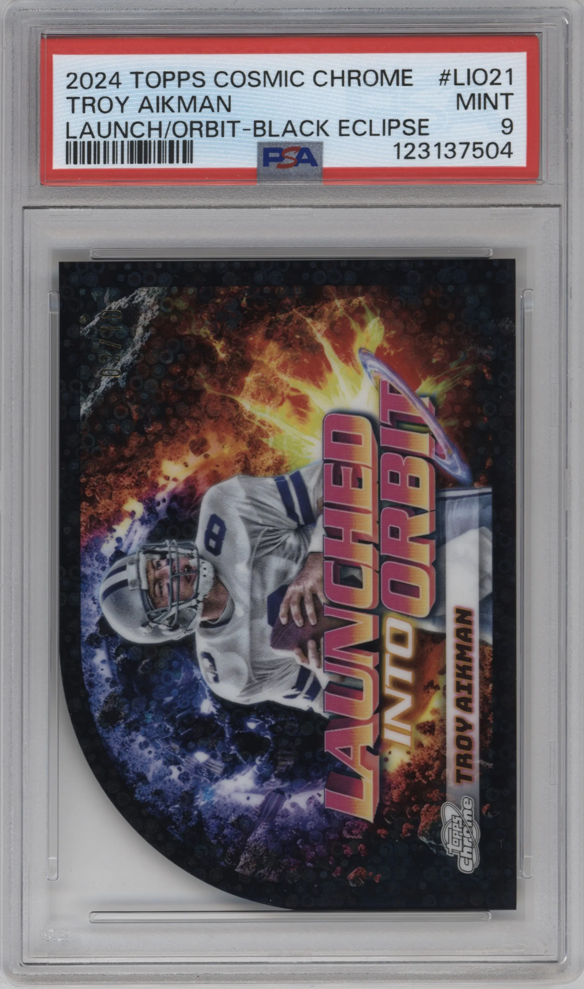 2024 Topps Cosmic Chrome Launched Into Orbit Troy Aikman Black Eclipse #LIO-21 PSA 9