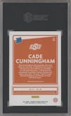 Cade Cunningham from the 2021-22 Panini Chronicles Draft Picks set featuring a Green parallel graded by SGC and given an overall grade of 10.