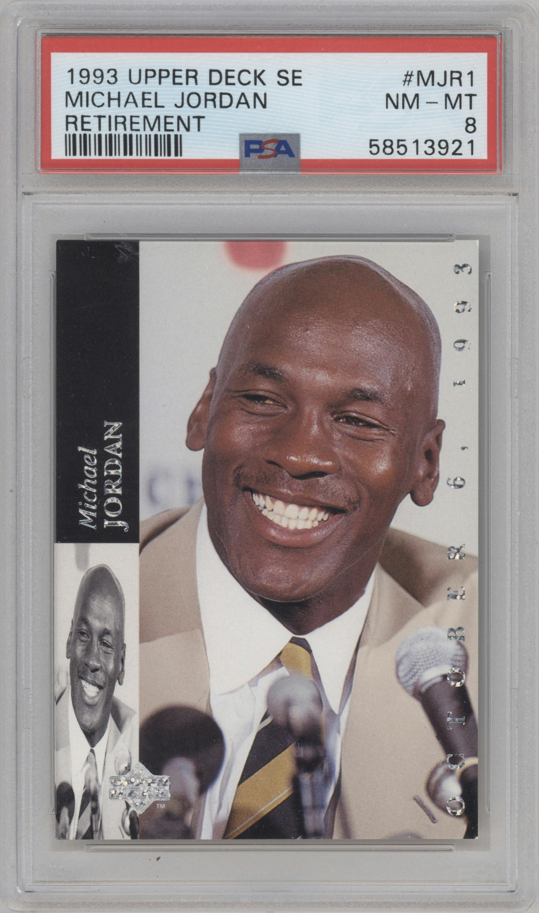 Michael Jordan from the 1993-94 Upper Deck Special Edition set graded by PSA and given an overall grade of 8.