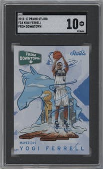 Yogi Ferrell from the 2016-17 Panini Studio set graded by SGC and given an overall grade of 10.