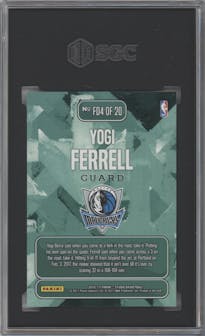 Yogi Ferrell from the 2016-17 Panini Studio set graded by SGC and given an overall grade of 10.