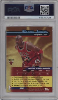 Michael Jordan from the 1998-99 Topps set graded by PSA and given an overall grade of 9.