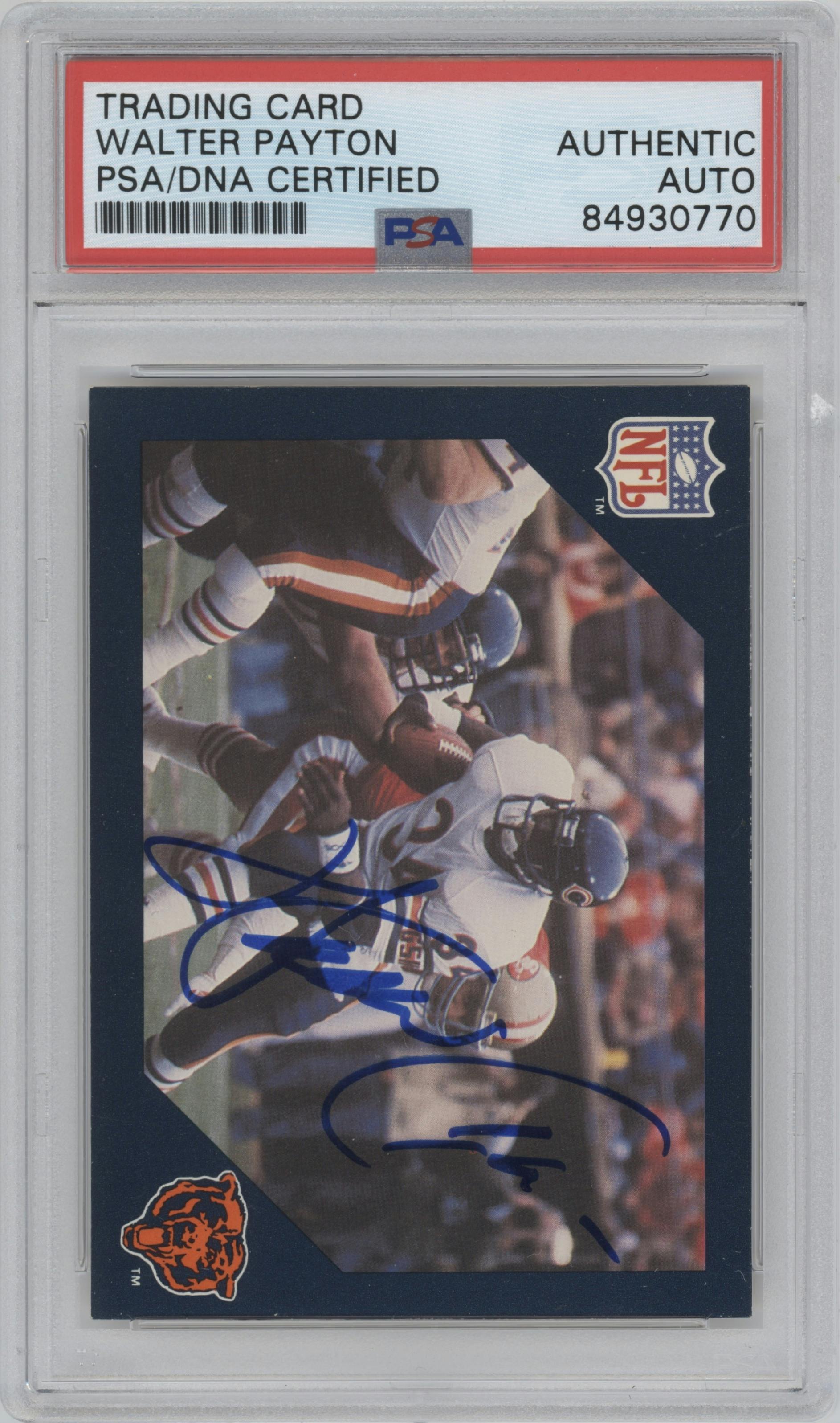 Walter Payton from the 1988 Walter Payton Commemorative Card Set set graded by PSA.