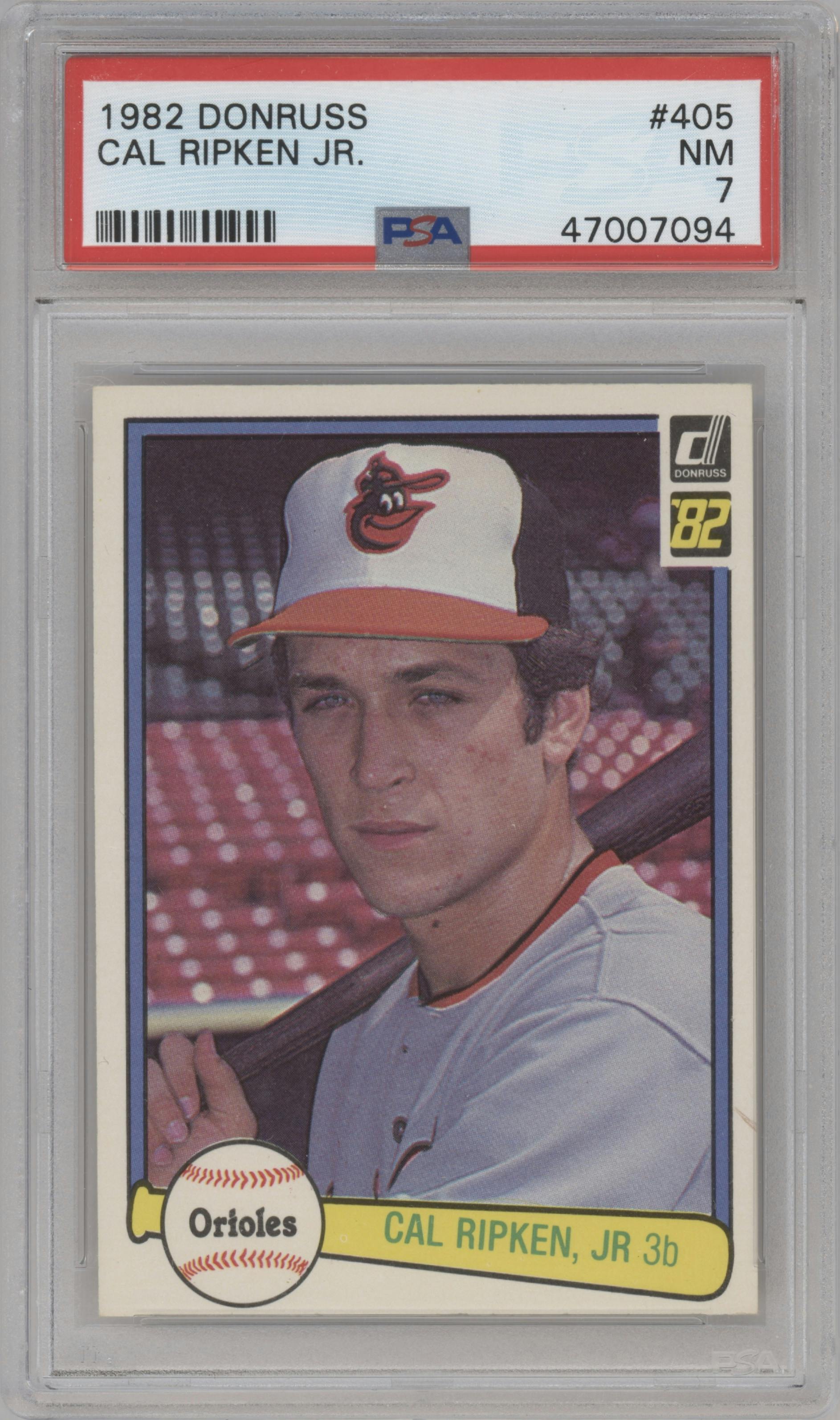 Cal Ripken Jr. from the 1982 Donruss set graded by PSA and given an overall grade of 7.