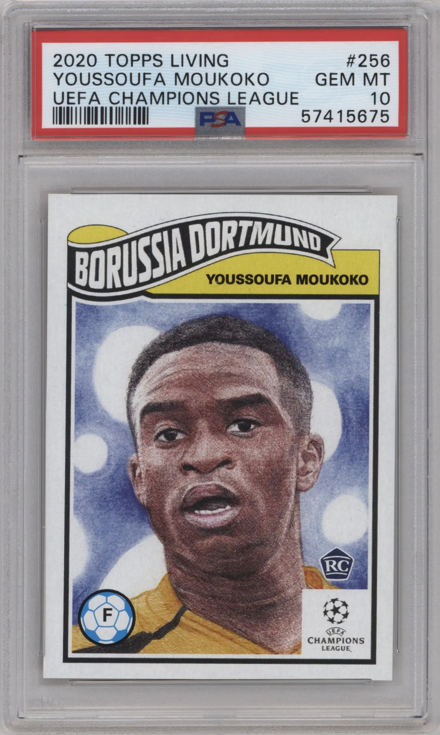 2020 Ultimate Topps Living Set UEFA CL 2020 Youssoufa Moukoko PSA 10