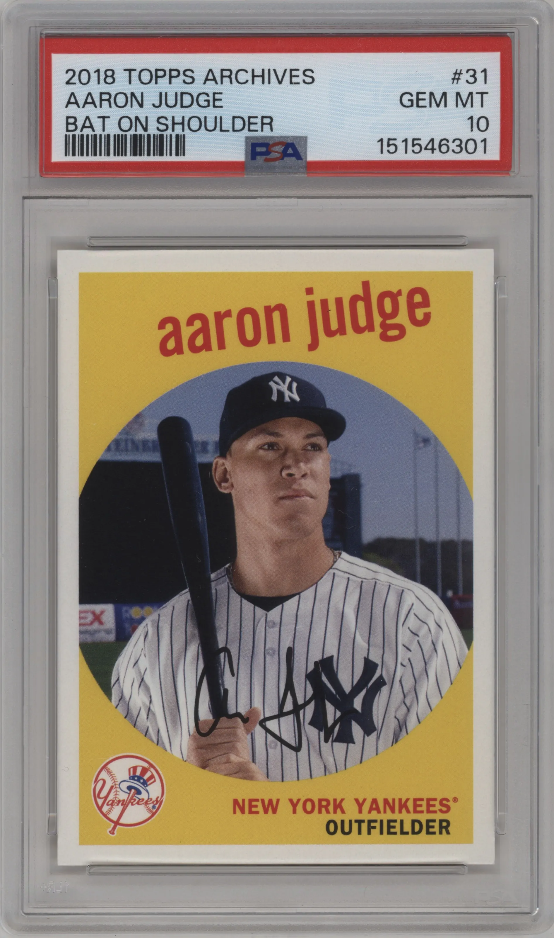 2018 Topps Archives 1959 Topps Aaron Judge #31 PSA 10